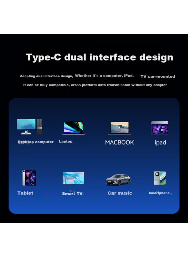 Eaget Su220 512Gb Dual-Interface Portable Ssd Flash Drive, 2000Mb/S, Usb3.2/Type-C, Large Capacity, Compatible With Phones And Computers, Office Usb Drive - Image 2