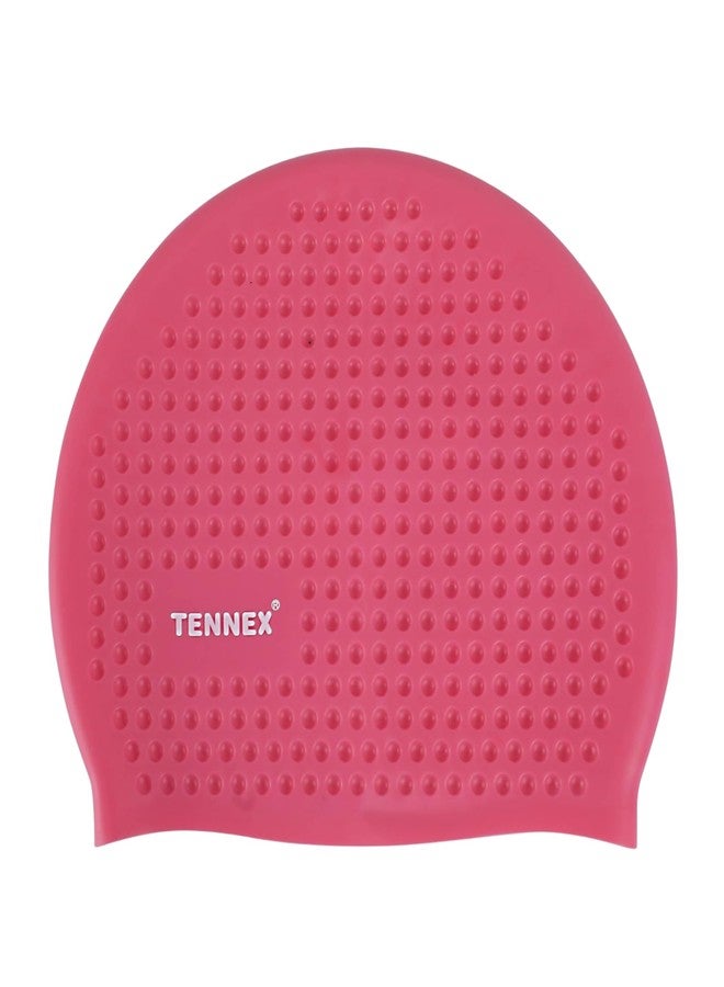 Tennex Silicone Swim Caps T-444 for Women, Men, and Children | Pink | Set of 1 - Image 1