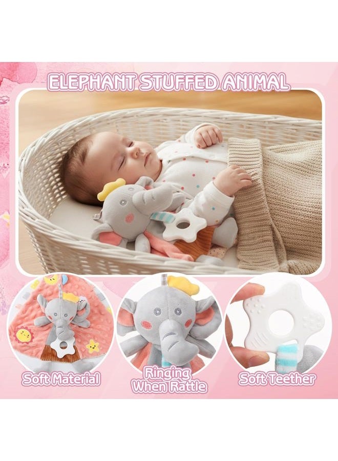 Guiqulai Baby Girl Gifts, Baby Shower Gifts for Girls, New Mom Gifts Baby Girl Gift Baskets Elephant Baby Milestone Blanket Mommy and Baby Canvas Pouch Set Pregnancy Gifts for Women and Baby - Image 3