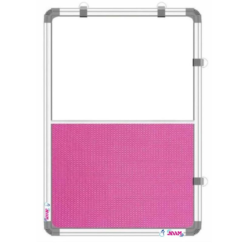 JDAM Combination Board (Non-Magnetic Whiteboard with Pink Push Pin Board) for Home, Office, Hospital, Gym, School & College – 23x16 Inches | Dual Utility - Image 1