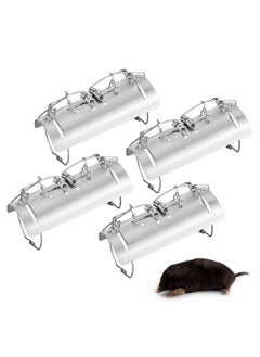 2 Pack Tunnel Mole Trap Gopher Trap Metal Tactical Vole Traps Outdoor Reusable Gopher Killer Keep Moles Out of Yard Lawn Garden