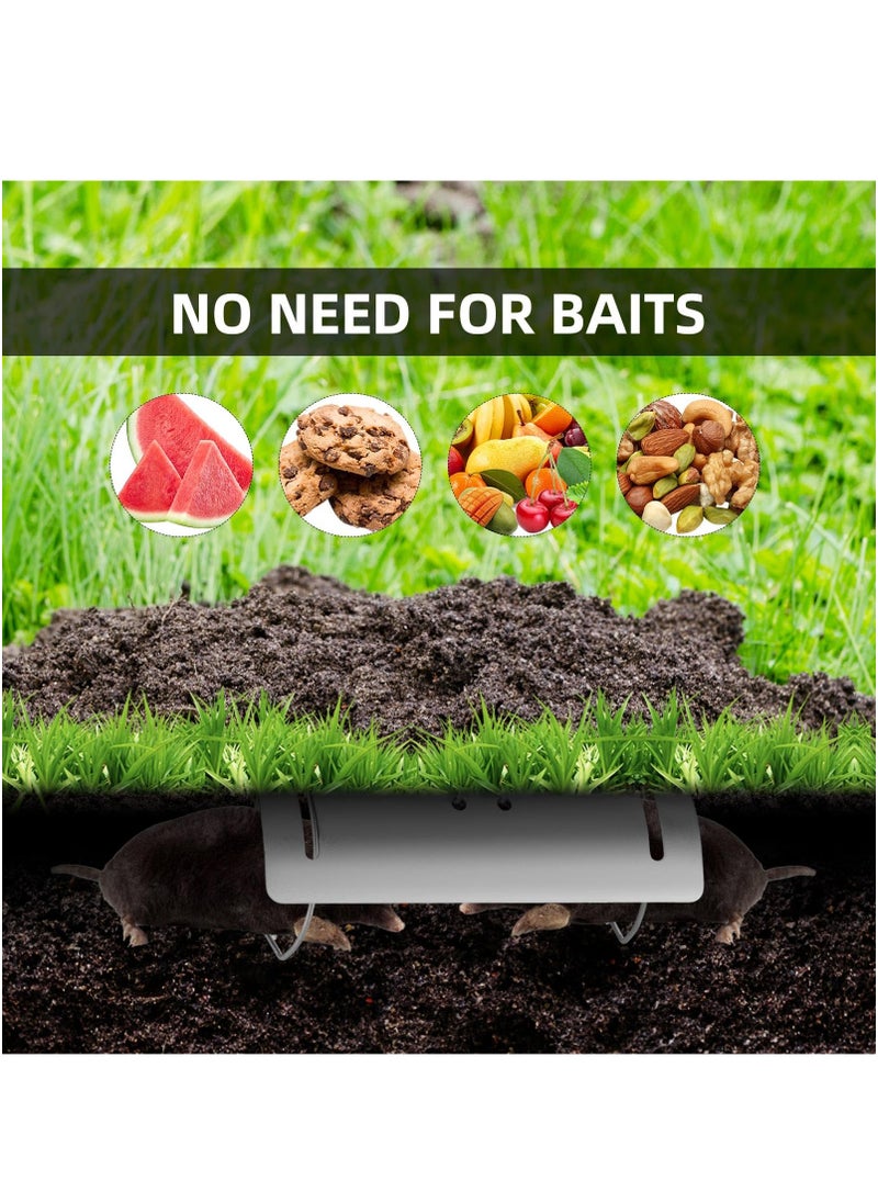 KASTWAVE - 2 Pack Tunnel Mole Trap Gopher Trap Metal Tactical Vole Traps Outdoor Reusable Gopher Killer Keep Moles Out of Yard Lawn Garden - Image 1