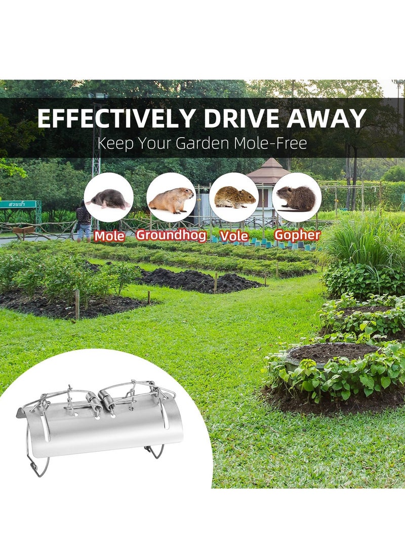 KASTWAVE - 2 Pack Tunnel Mole Trap Gopher Trap Metal Tactical Vole Traps Outdoor Reusable Gopher Killer Keep Moles Out of Yard Lawn Garden - Image 1