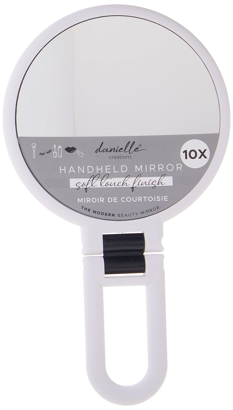 Danielle Soft Touch Hand Held Mirror  White - Image 5
