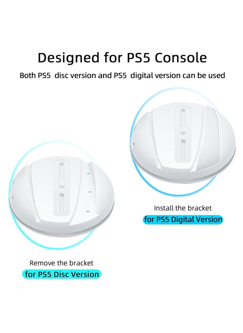 RGB Vertical Stand for PS5 Console, Base Gaming with LED Light, USB Hub Compatible, Console (White)