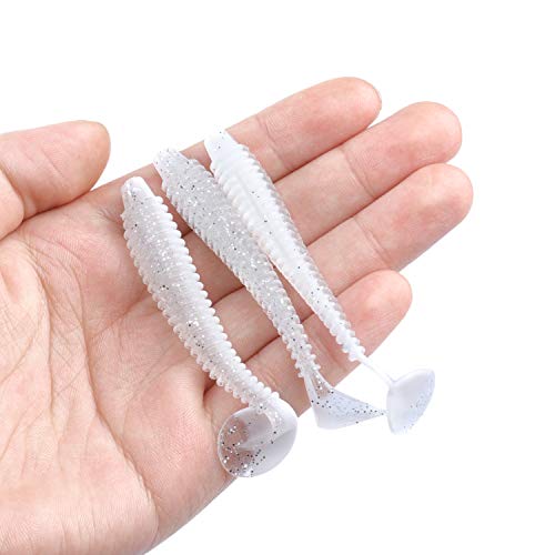 RUNCL Swimbaits Paddle 10/20/30/40PCS, 5/4/3/2 Inchs Paddle Tail, Soft Lure for Trout Crappie Bass, Durable Plastic Bait Swimmer for Saltwater/Freshwater, Fishing Lover's Gift - Image 5