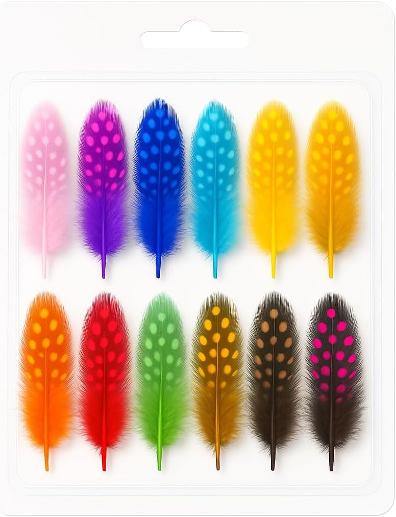 Fitto Feathers 12 PC Mix Color for Crafts, DIY Projects, Decorations, and Costumes - Image 1