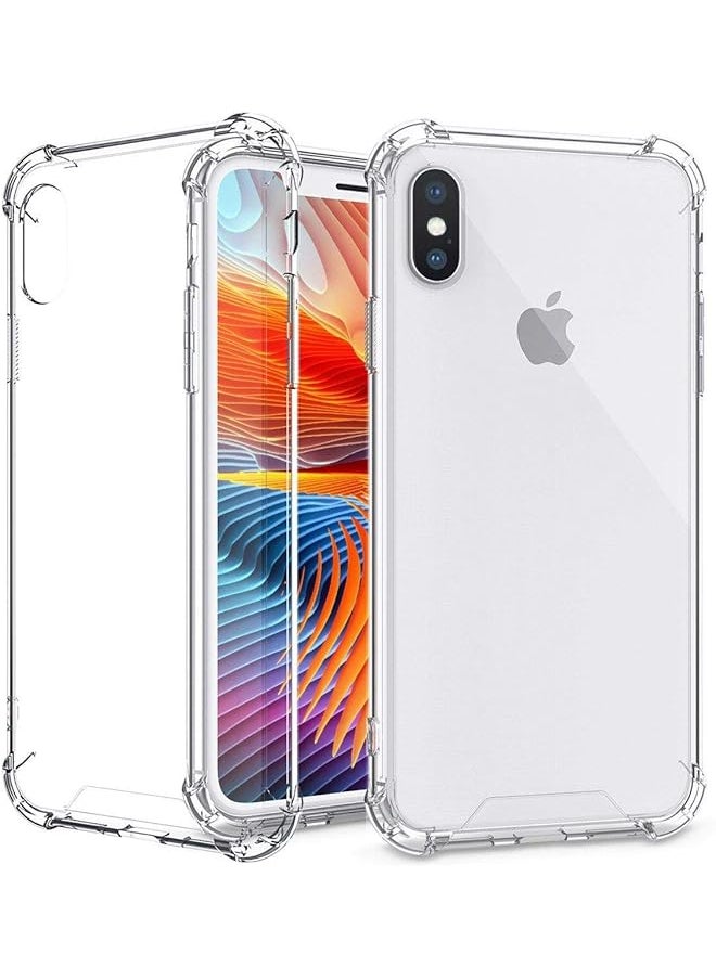 Iphone X Case Crystal Clear Cover Case Shock Absorption With Transparent Hard Plastic Back Plate And Soft Tpu Gel Bumper Clear