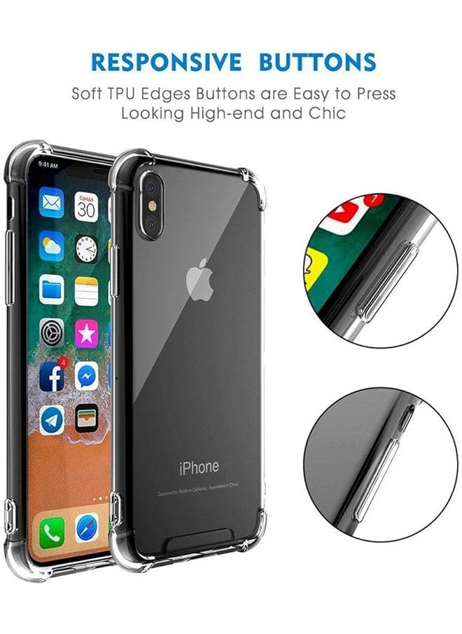 Iphone X Case Crystal Clear Cover Case Shock Absorption With Transparent Hard Plastic Back Plate And Soft Tpu Gel Bumper Clear