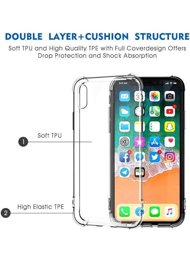 Iphone X Case Crystal Clear Cover Case Shock Absorption With Transparent Hard Plastic Back Plate And Soft Tpu Gel Bumper Clear
