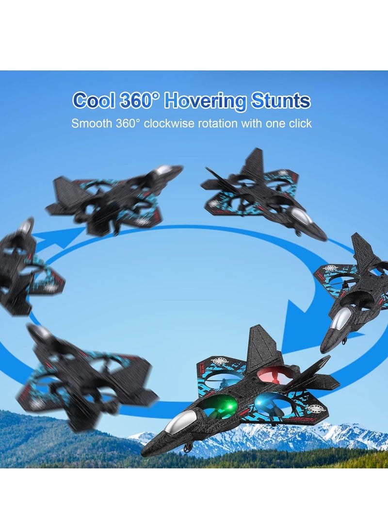 RC Aeroplane 2.4GHz Remote Controlled Aeroplane L0712 Quadcopter Floating Fighter Plane RC Aeroplane RTF for Beginners, Children and Adults, APlane Toy with Coloured Lights USB Charging