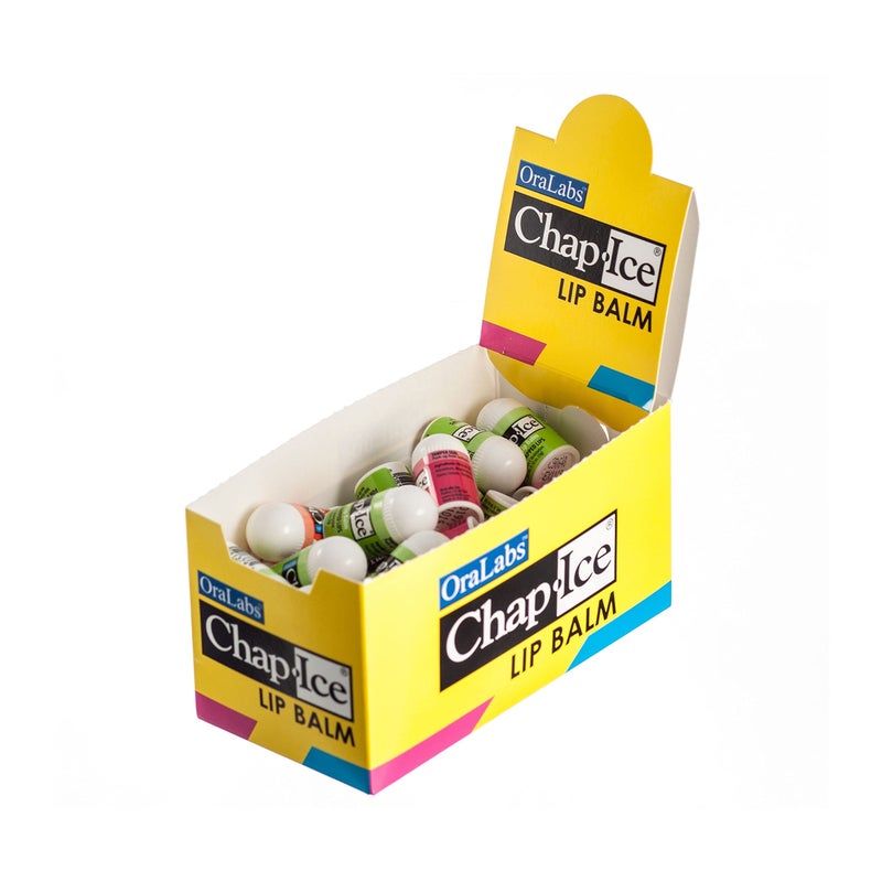 ChapIce  Premium and Traditional Lip Balm for Chapped Dry or Windburned Lips  Pocket Size Display with Assorted Flavors  Cherry Citrus Orange Kiwi Lime  50 Mini Sticks 010oz3g