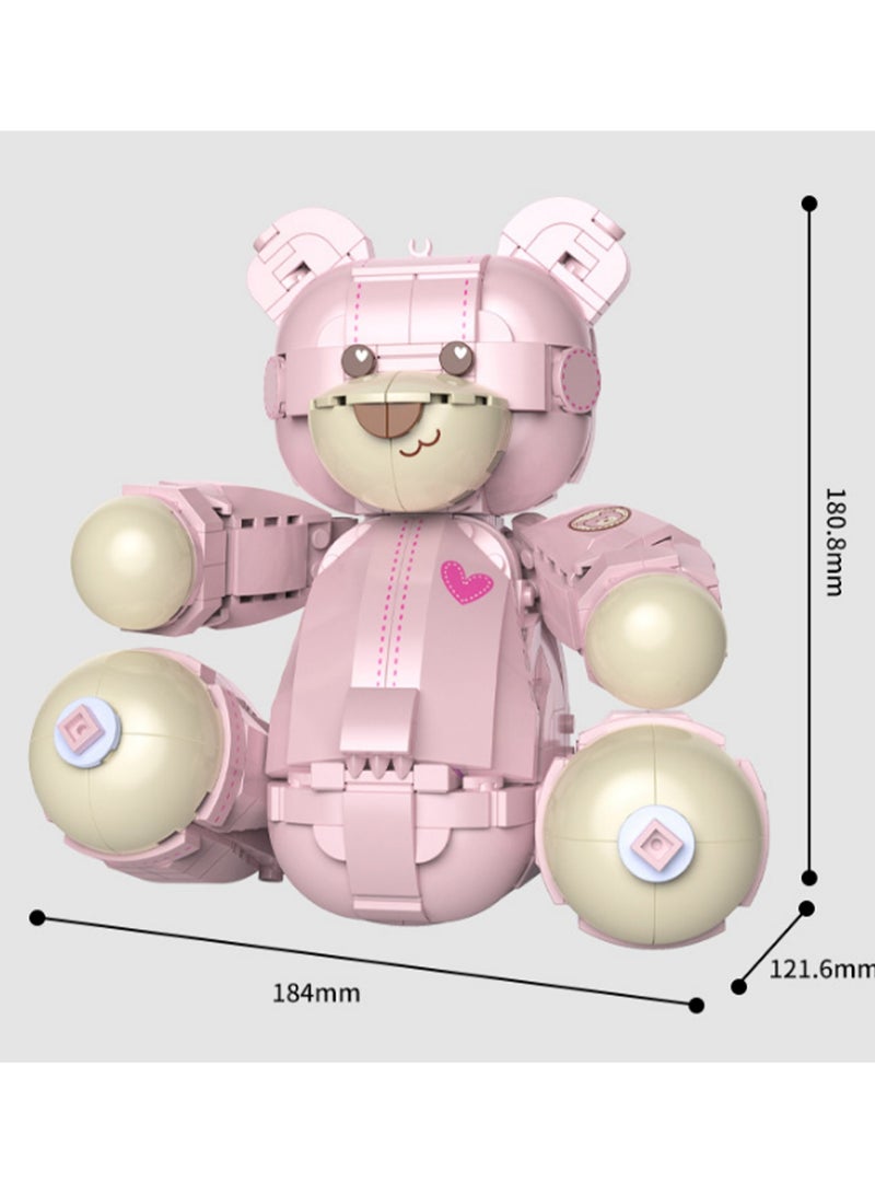 Loquat Teddy Bear Model Set Building Blocks Creative Diy Assembly Simulation Building Assembly Toys Children Adult Home Furnishings - Image 2