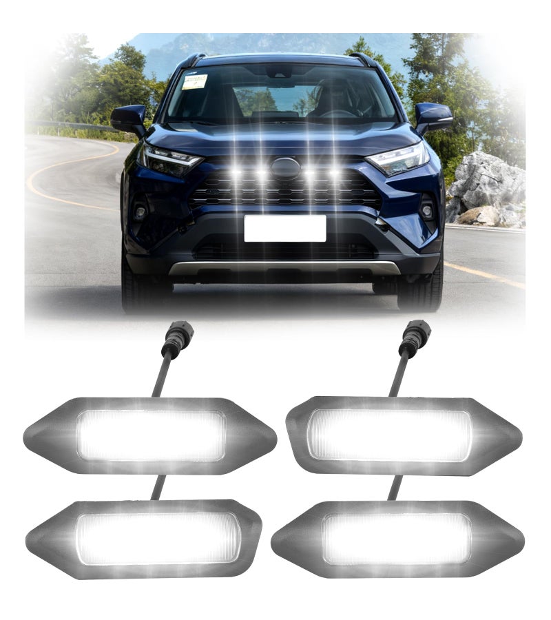 NEOXIST Direct-Snap Front Grill Lights for 2019-2025 Toyota RAV4 Accessories Raptor Light RAV 4 XL XLE Premium Limited Only (White) - Image 1