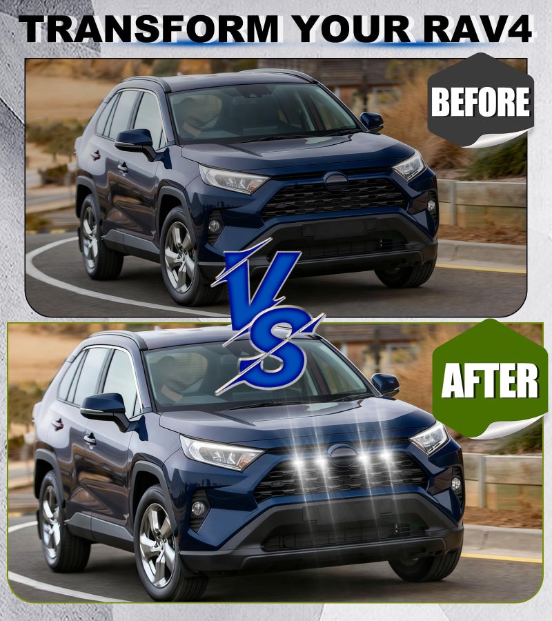 NEOXIST Direct-Snap Front Grill Lights for 2019-2025 Toyota RAV4 Accessories Raptor Light RAV 4 XL XLE Premium Limited Only (White) - Image 3