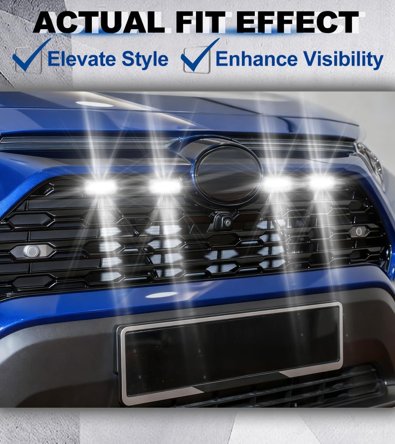 NEOXIST Direct-Snap Front Grill Lights for 2019-2025 Toyota RAV4 Accessories Raptor Light RAV 4 XL XLE Premium Limited Only (White) - Image 4