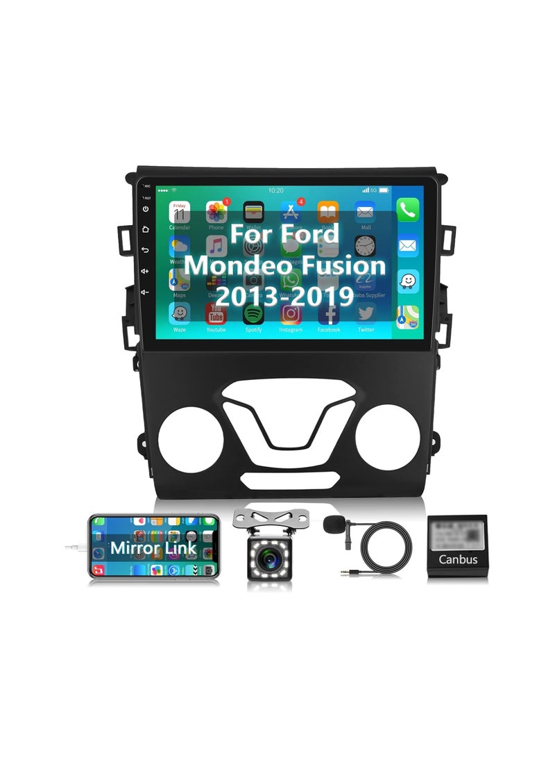 SHEZA STAR ستيريو سيارة اندرويد لفورد فيوجن مونديو 2013 الى 2019 2 جيجا رام 32 جيجا روم ميرور لينك واي فاي بي تي وراديو جي بي اس للملاحة وشاشة لمس اي بي اس 9 انش مع كاميرا احتياطية - Image 2
