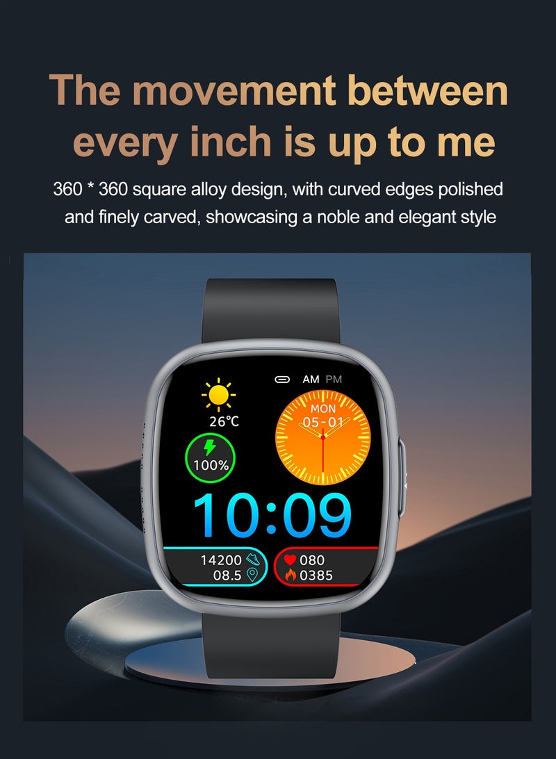 RollsTimi  Men/Women's Bluetooth Smartwatch, 1.75-Inch High-Definition Full-Screen Touch, Support Bluetooth Calls, Exercise Health Sleep Monitoring (Female Menstrual Period Tracking), Multiple Exercise Modes, Multi-Language Mode, RT ET593 - Image 2