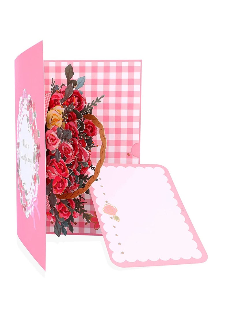 Generic - 3D Flower Pop Up Card for Special Occasions Gift for Wife Mom Sister Grandma Daughter and Girlfriend Perfect for Anniversaries and Valentines Day - Image 1