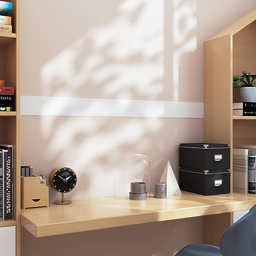 Stickyart White Wallpaper Border Trim Peel and Stick White Border for Bulletin Board Picture Frame Decorations Removable Self Adhesive Wallpaper Borders Mirror Borders for Bathroom Waterproof 3"X197" - Image 4