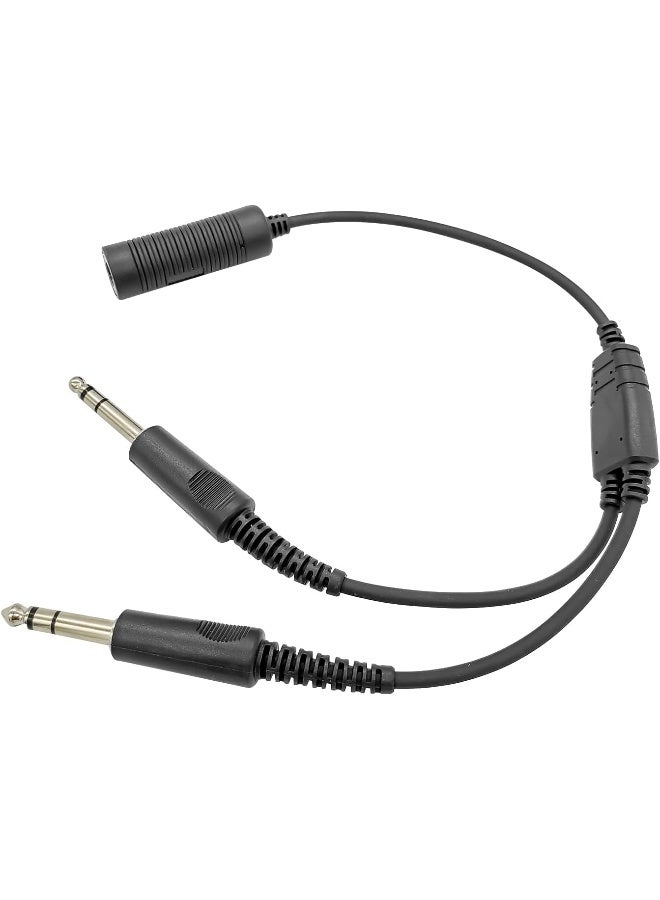 JUYODE U174/U Helicopter Headset to GA Dual Plugs General Aviation Headphone Connector - Image 1
