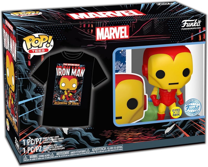 Funko Funko Pop Collectible Toy Figure  Iron Man  Marvel Comics  TShirt  Clothes with Collectable Vinyl Figure  Gift Idea  Toys and Short Sleeve Top for Adults Unisex Men  - Image 2