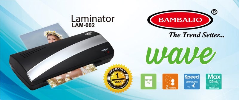 Bambalio Hot & Cold Laminator Fully Automatic Upto A4/FC Size (2 Rollers) 1 Year Warranty Black Colour LAM-002 - Image 3