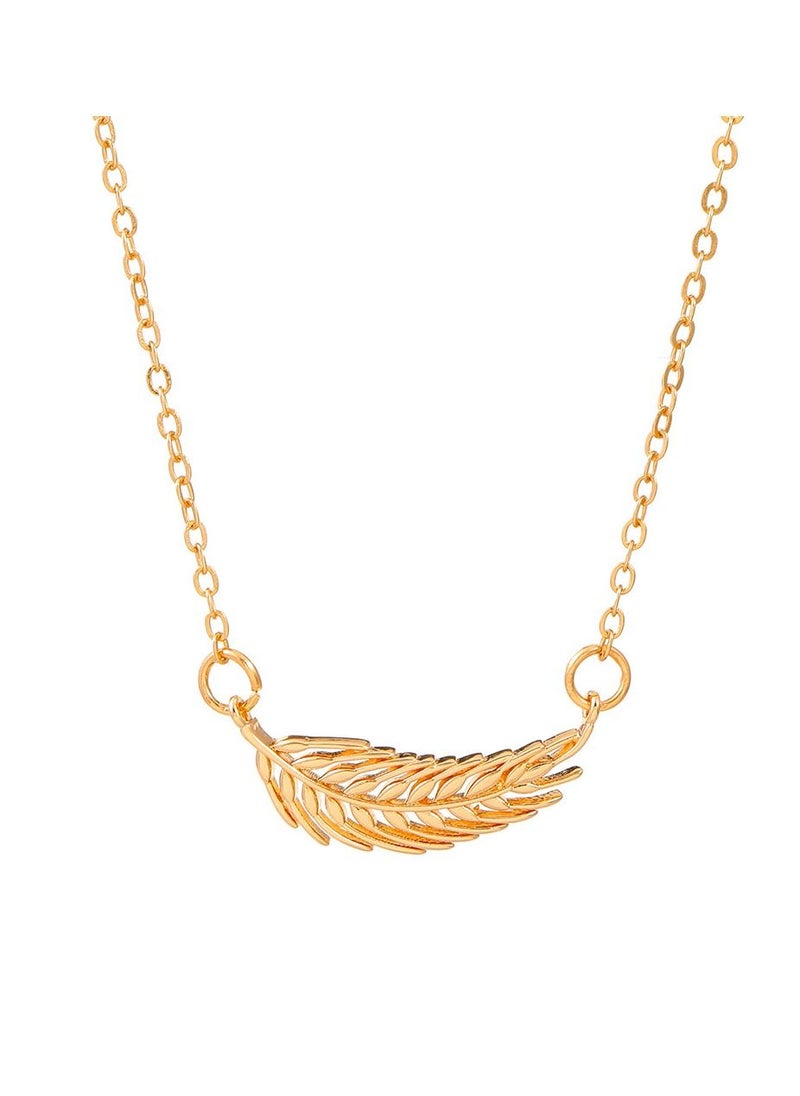 Satinior - Wheat leaf element titanium steel necklace - Image 1
