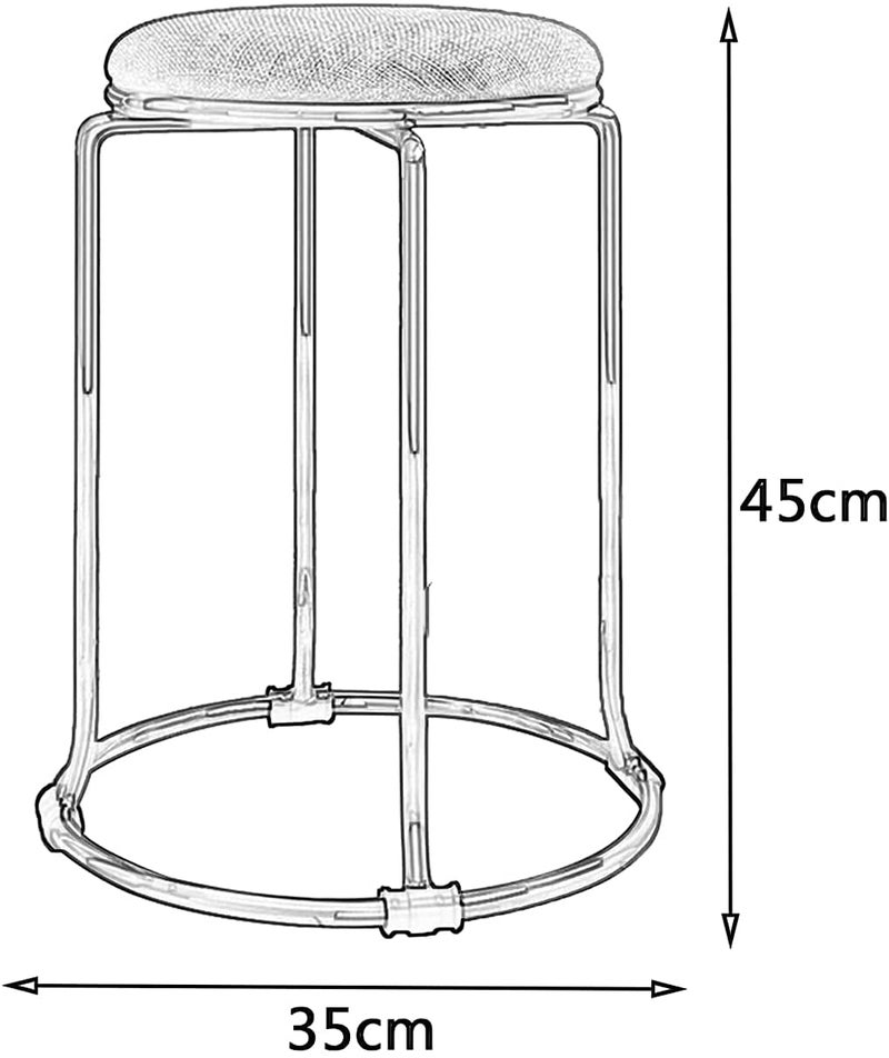 INDIAN DECOR INDIAN DECOR 45223 Stacking ChairsStools Home Stainless Steel Dining Stool Round Stool Living Room Metal Sofa Stool Shoe Changing Stool Makeup Stool 45CM Pack of 1Blue - Image 3