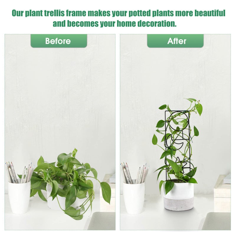 Wellsign Plant Trellis for Climbing Plants Indoor, 15.94Inch Small Garden Metal Houseplant Trellis for Potted Plants Outdoor with 4 Patterns for Vine Ivy Flower Plant Support Lover Gifts Lattice - Image 5