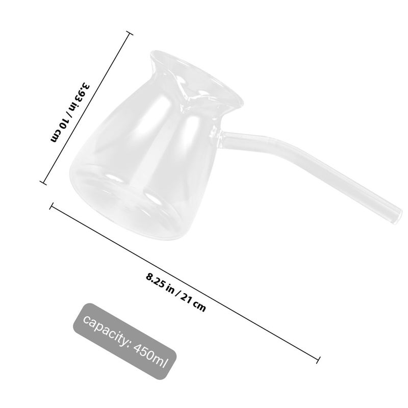 450ml Glass Teapot with Heat Resistant Handle and Lid for Brewing Tea Coffee Milk and Flower Tea - Image 3