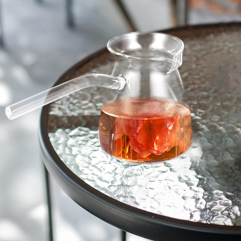 450ml Glass Teapot with Heat Resistant Handle and Lid for Brewing Tea Coffee Milk and Flower Tea - Image 4