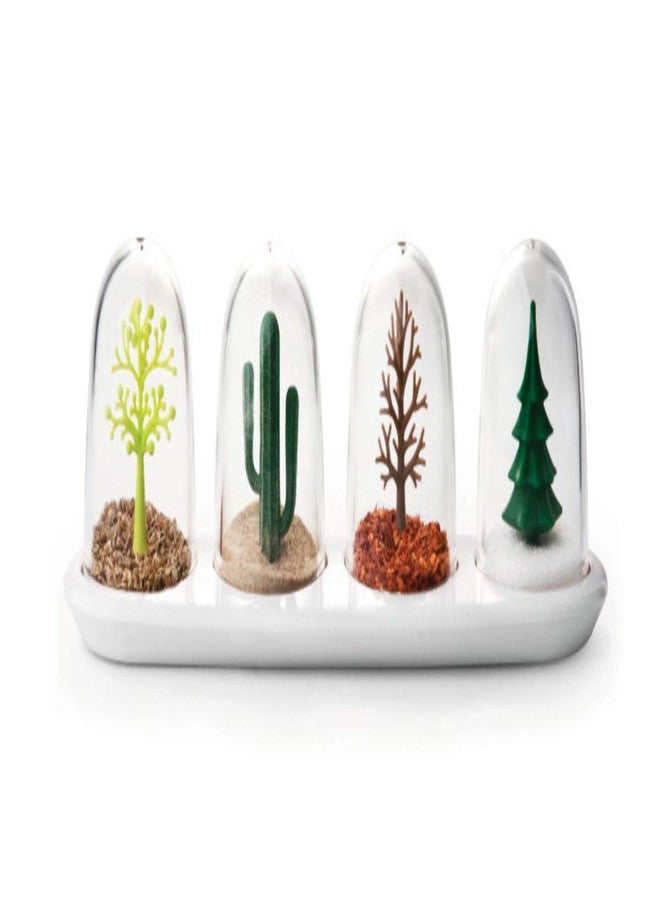 TabEnter Kitchen Seasoning Jar with Tray, Seasoning Shaker, Four Seasons Design, 4 in 1 - Image 1