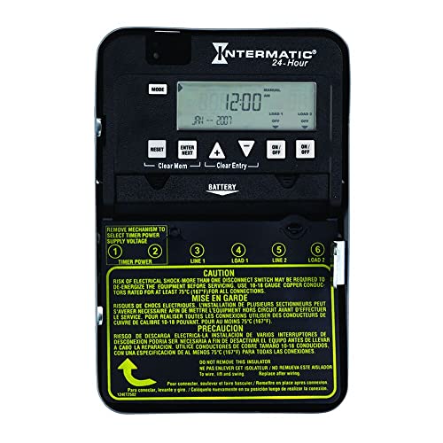Intermatic ET1125C 24-Hour 30-Amp Electronic Time Switch, 120-277 VAC, NEMA 1, 2-Circuit/30-Amp Rating , Gray - Image 1