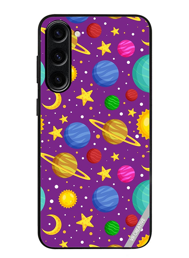 VR CREATIVE Protective Case Cover For Samsung Galaxy S24 Celestial Bodies Seamless Pattern Design Multicolour - Image 1