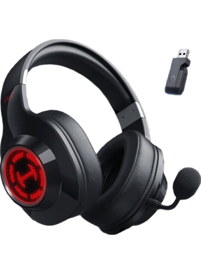 EDIFIER إديفير هيكات G2 النسخة اللاسلكية، سماعة ألعاب فوق الأذن بتقنية 2.4G سلكية بلوتوث بأربعة أوضاع للكمبيوتر، ألعاب إلكترونية لاسلكية FPS، سماعات دلتا مع ميكروفون، سوداء - Image 2