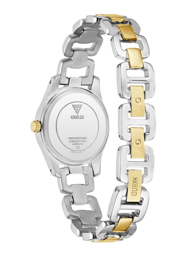 Guess Women Veda Ice Blue Round Quartz stainless steel Bicolour Wristwatch - Image 3