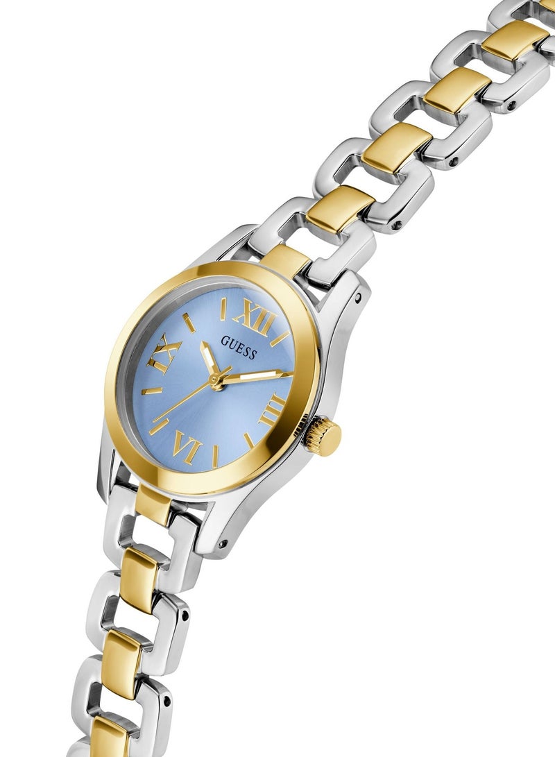 Guess Women Veda Ice Blue Round Quartz stainless steel Bicolour Wristwatch - Image 4