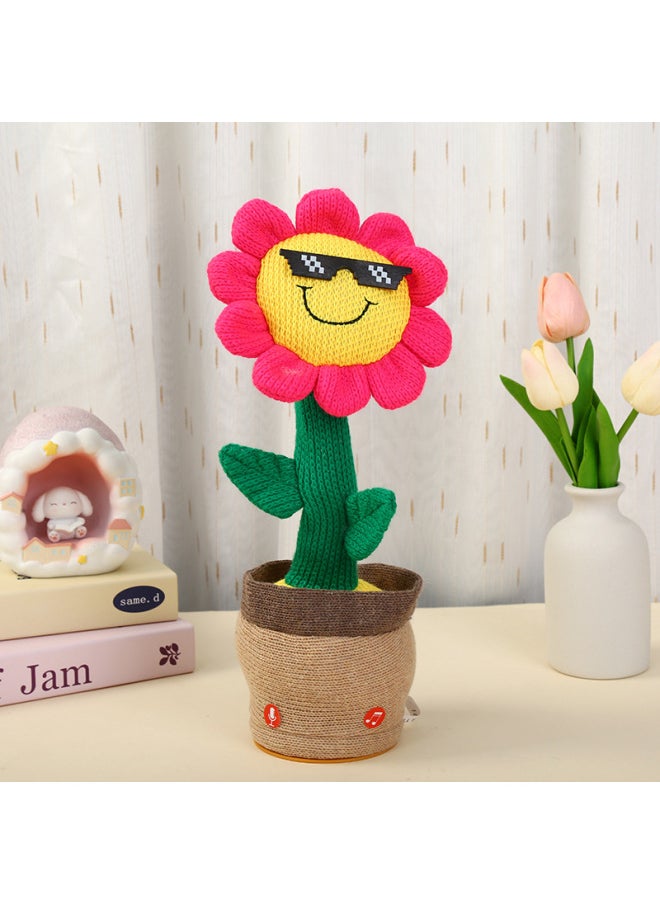 Net Red Explosions Sunflower Dancing Cactus Singing Children's Toys Boys And Girls Holiday Gifts Wholesale-Color:Deep Pink-Specifications:Organic Core  - Image 1
