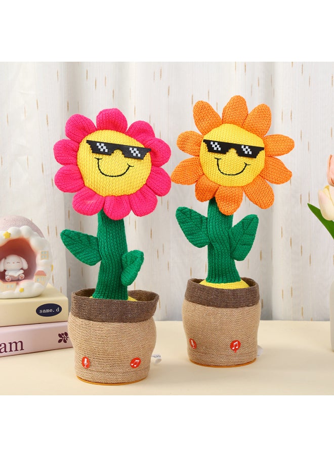 Net Red Explosions Sunflower Dancing Cactus Singing Children's Toys Boys And Girls Holiday Gifts Wholesale-Color:Deep Pink-Specifications:Organic Core  - Image 2