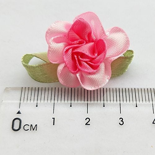Chenkou Craft 2tone Satin Ribbon Flowers Bows Appliques DIY Craft Wedding Decoration 40pcs - Image 3