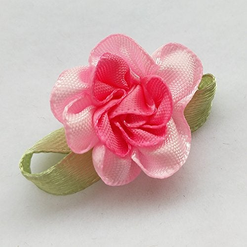 Chenkou Craft 2tone Satin Ribbon Flowers Bows Appliques DIY Craft Wedding Decoration 40pcs - Image 4