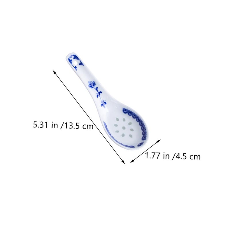 4Pcs Chinese Porcelain Soup Spoons Retro Ceramic Tableware Lightweight Dessert Utensils - Image 3