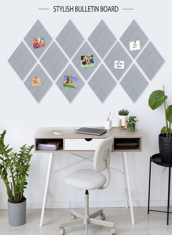 BXI Felt Bulletin Board - 12 X 12 X 0.4 Inches 6 Pcs Self-Adhesive Poster Cork Board with 30 Push Pins, Thick Pin Tiles Display Vision Board, Photo Picture Panels for Home Office Classroom Walls - Image 3
