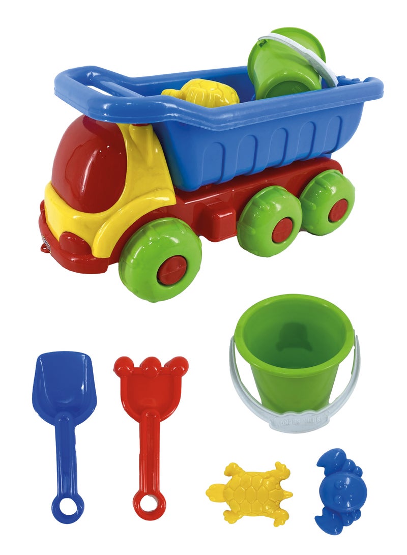 general A special sand truck toy with 6 pieces for shoveling sand on the beach, with several pieces for making sand shapes - Image 1