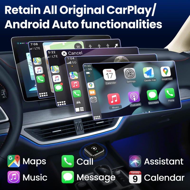 YFDUNV Wireless CarPlay Adapter2026 Upgraded â€“ Suitable for Apple iPhone & Android, with Compact Size, Plug-and-Play Convenience, and Fast, Stable Connection for CarPlay & Android Applications - Image 5