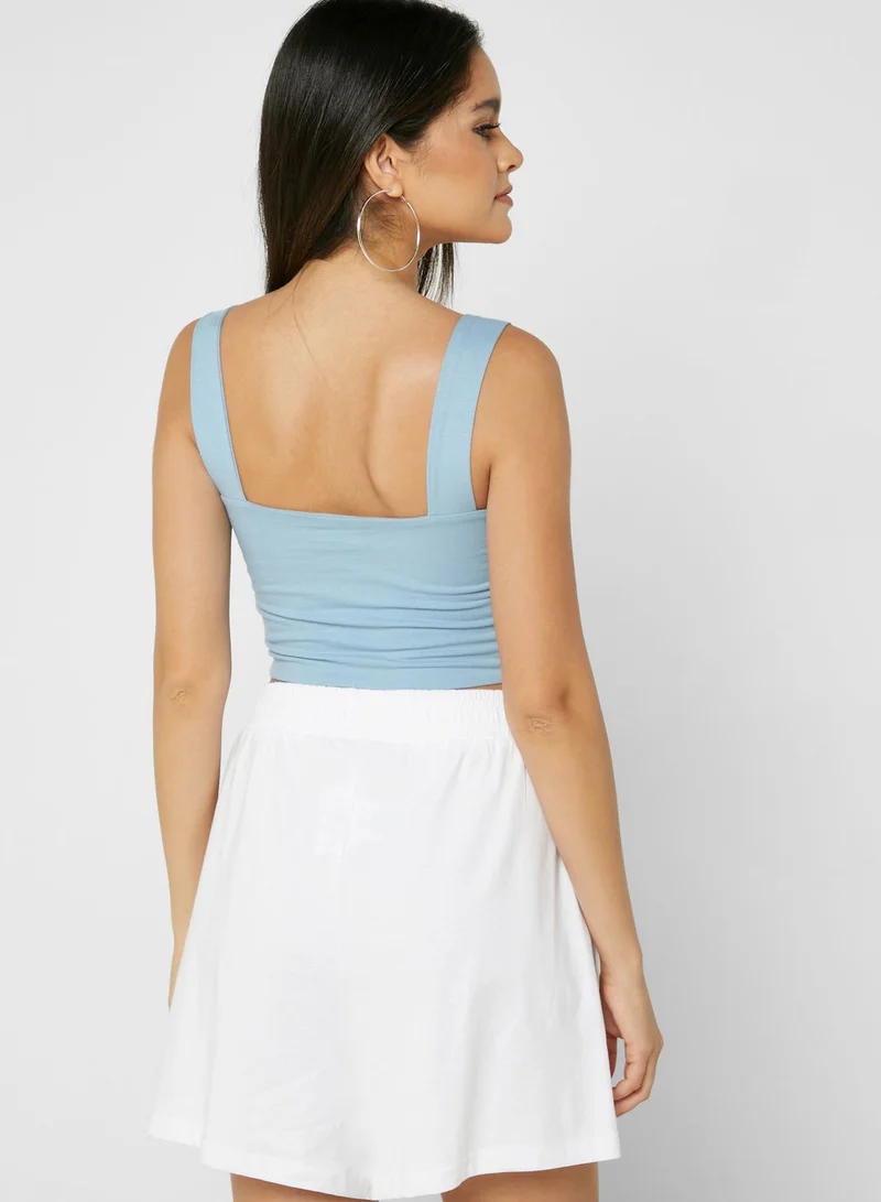 Cotton On Wide Strap Straight Neck Cami Crop Top