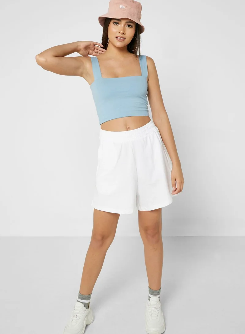 Cotton On Wide Strap Straight Neck Cami Crop Top