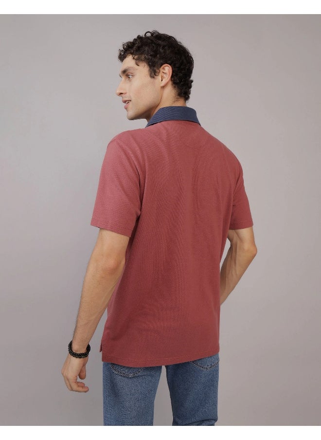 American Eagle Colorblock Logo Flex Pique Polo Shirt  - Image 3