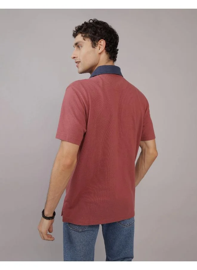 امريكان ايجل Colorblock Logo Flex Pique Polo Shirt